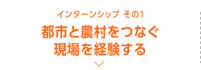インターンシップ その1　都市と農村をつなぐ現場を経験する